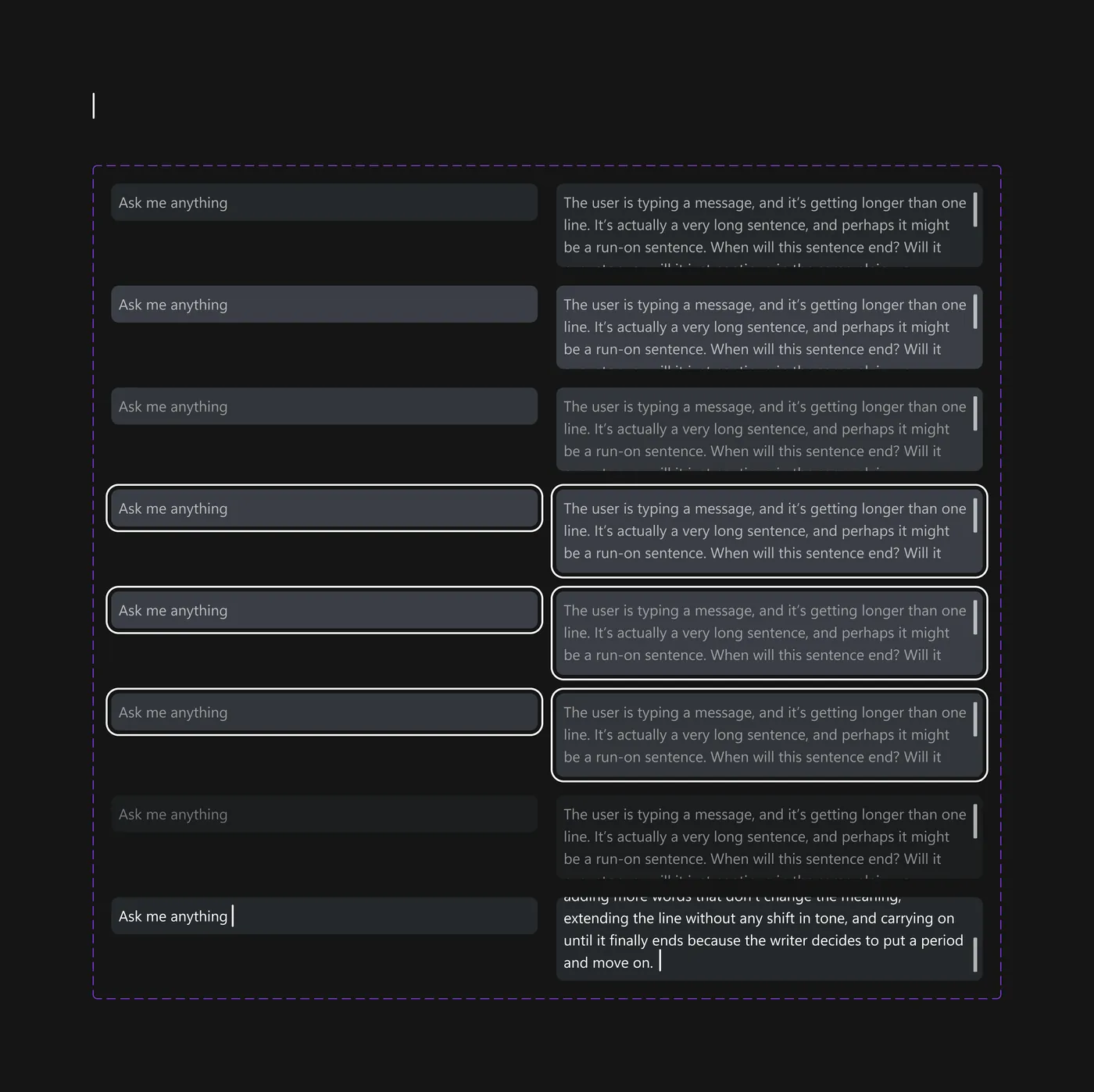 Game Assist text box component
